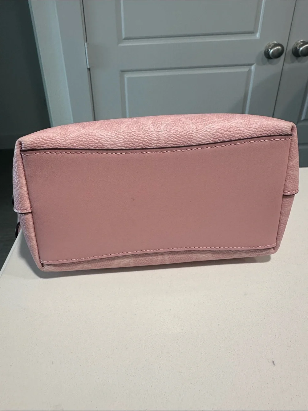 Coach Powder Pink Mini City Tote with wristlet and bear charm